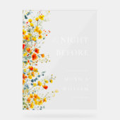 Elégante aquarelle Fleur BIENVENUE Dîner de répéti (Recto)