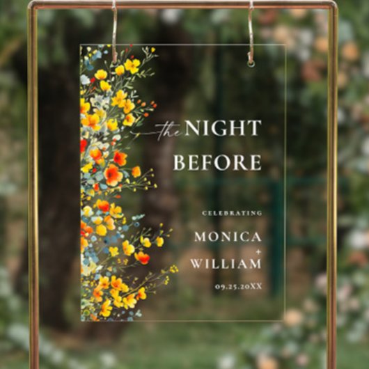 Elégante aquarelle Fleur BIENVENUE Dîner de répéti