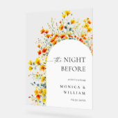 Elégante aquarelle Fleur BIENVENUE Dîner de répéti (Angle)