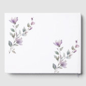 Elégante aquarelle fleurie blanc et or mariage (Verso)