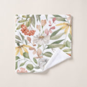 Elégante aquarelle fleurie décorative attirant l'o (Gant de toilette)