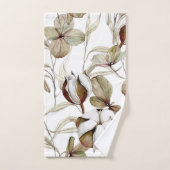 Elégante aquarelle fleurie décorative attirant l'o (Serviette à main)