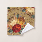 Elégante aquarelle fleurie décorative attirant l'o (Gant de toilette)