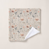 Elégante aquarelle Fleurs de printemps rose gris (Gant de toilette)