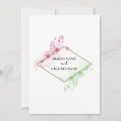 Elégante Aquarelle Fleurs Mariage Invitations (Dos)