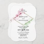 Elégante Aquarelle Fleurs Mariage Invitations (Devant / Derrière)