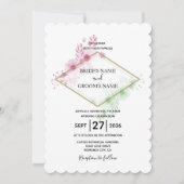 Elégante Aquarelle Fleurs Mariage Invitations (Devant)