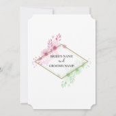 Elégante Aquarelle Fleurs Mariage Invitations (Dos)