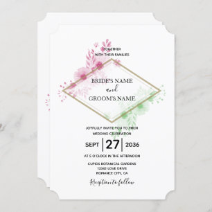 Elégante Aquarelle Fleurs Mariage Invitations