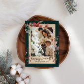 Elégante aquarelle Fleurs photo Carte de Noël