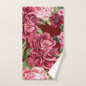 Elégante aquarelle fleurs rouges et verdure (Serviette à main)