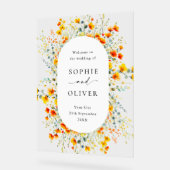 Elégante Aquarelle Fleurs sauvages BIENVENUE Maria (Angle)