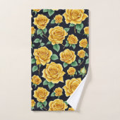 Elégante aquarelle Flora Yellow Roses Motif (Serviette à main)