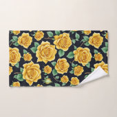 Elégante aquarelle Flora Yellow Roses Motif (Serviette à main)