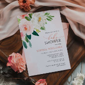 Elégante aquarelle Floral Baby shower Invitation