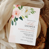 Elégante aquarelle Floral Baby shower Invitation