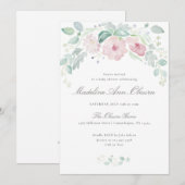 Elégante aquarelle Floral Baby shower Invitation (Devant / Derrière)