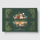 Elégante aquarelle Floral Jardin Mariage Or (Recto)