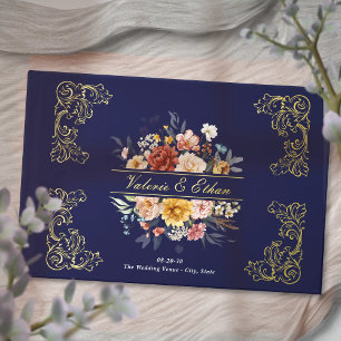 Elégante aquarelle Floral Jardin Mariage Or