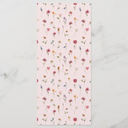 Elégante aquarelle Floral Menu Mariage (Dos)