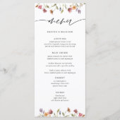 Elégante aquarelle Floral Menu Mariage (Devant)