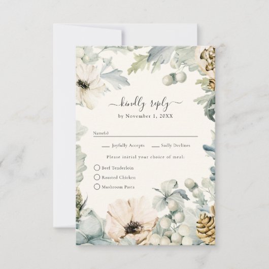 Elégante aquarelle Floral Wedding Carte RSVP (Devant)