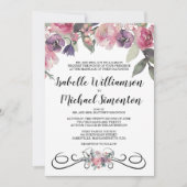 Elégante aquarelle Floral Wedding Invitations (Devant)
