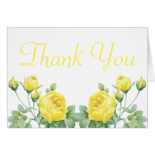Elégante aquarelle florale Merci rose jaune