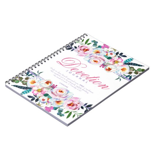 Elégante aquarelle florale nommée Journal de dévot (Côté gauche)