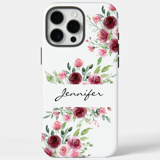 Elégante aquarelle florale Rose iPhone / coque ipa (Verso)
