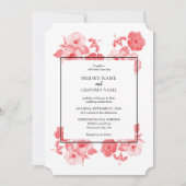 Elégante aquarelle Hibiscus Mariage Invitations (Devant)