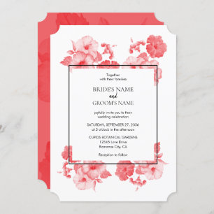 Elégante aquarelle Hibiscus Mariage Invitations