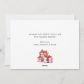 Elégante aquarelle Holly Photo Cartes de Noël (Dos)