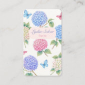 Elégante aquarelle Hydrangea Florist Carte de visi (Devant)