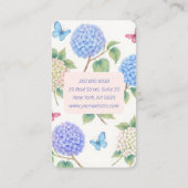Elégante aquarelle Hydrangea Florist Carte de visi (Dos)