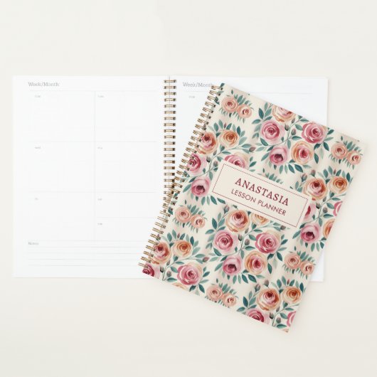 Elégante aquarelle Joli monogramme floral (Devant avec enveloppe)