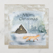 Elégante aquarelle Joyeuse carte de Noël (Devant / Derrière)