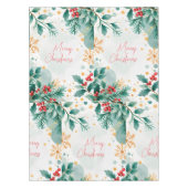 Elégante aquarelle Joyeuse nappe de Noël (Devant)