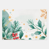 Elégante aquarelle Joyeux papier d'enveloppement d (Devant 2)