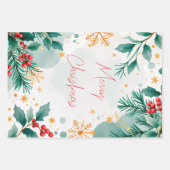 Elégante aquarelle Joyeux papier d'enveloppement d (Devant)