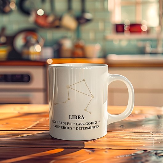 Elégante aquarelle Libra Zodiac Mug personnalisé