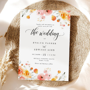 Elégante aquarelle Mariage de automne Invitation f