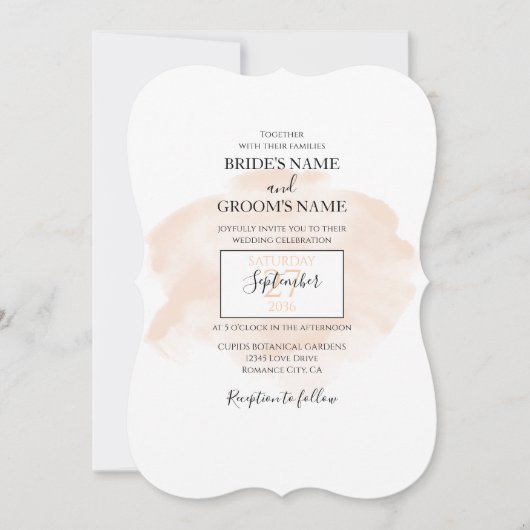 Elégante aquarelle mariage invitations (Devant)