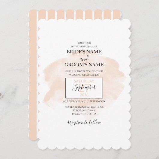 Elégante aquarelle mariage invitations (Devant / Derrière)