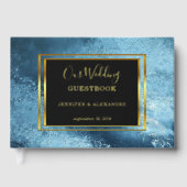 Elégante aquarelle mariage or Foil Guestbook (Recto)