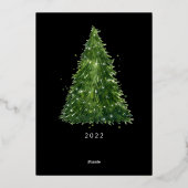 élégante aquarelle minimale Noël arbres vacances (Verso)