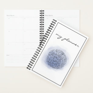 Elégante Aquarelle Moderne Chic Pastel Fleurs Bleu
