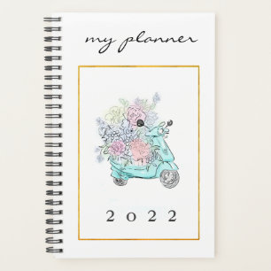 Elégante aquarelle Moderne Fleurs de Monnaie Vélo