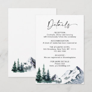 Elégante aquarelle Mountain Détails Carte de boîti