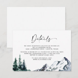 Elégante aquarelle Mountain Détails Carte de boîti